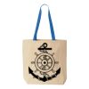 Natural Tote with Contrast-Color Handles Thumbnail
