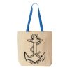 Natural Tote with Contrast-Color Handles Thumbnail