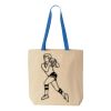 Natural Tote with Contrast-Color Handles Thumbnail