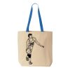 Natural Tote with Contrast-Color Handles Thumbnail