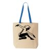 Natural Tote with Contrast-Color Handles Thumbnail