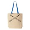 Natural Tote with Contrast-Color Handles Thumbnail