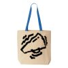 Natural Tote with Contrast-Color Handles Thumbnail