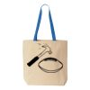 Natural Tote with Contrast-Color Handles Thumbnail