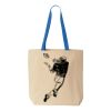 Natural Tote with Contrast-Color Handles Thumbnail