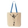 Natural Tote with Contrast-Color Handles Thumbnail