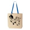 Natural Tote with Contrast-Color Handles Thumbnail
