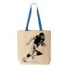 Natural Tote with Contrast-Color Handles Thumbnail