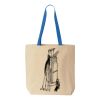 Natural Tote with Contrast-Color Handles Thumbnail