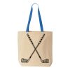 Natural Tote with Contrast-Color Handles Thumbnail