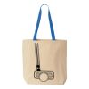 Natural Tote with Contrast-Color Handles Thumbnail