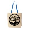 Natural Tote with Contrast-Color Handles Thumbnail