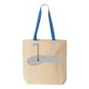 Natural Tote with Contrast-Color Handles Thumbnail