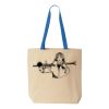 Natural Tote with Contrast-Color Handles Thumbnail