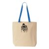 Natural Tote with Contrast-Color Handles Thumbnail