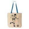 Natural Tote with Contrast-Color Handles Thumbnail
