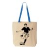 Natural Tote with Contrast-Color Handles Thumbnail