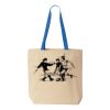 Natural Tote with Contrast-Color Handles Thumbnail