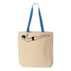 Natural Tote with Contrast-Color Handles Thumbnail