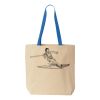Natural Tote with Contrast-Color Handles Thumbnail