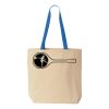 Natural Tote with Contrast-Color Handles Thumbnail