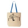 Natural Tote with Contrast-Color Handles Thumbnail