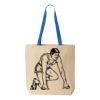 Natural Tote with Contrast-Color Handles Thumbnail