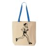 Natural Tote with Contrast-Color Handles Thumbnail