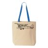 Natural Tote with Contrast-Color Handles Thumbnail