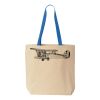 Natural Tote with Contrast-Color Handles Thumbnail