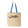 Natural Tote with Contrast-Color Handles Thumbnail