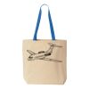 Natural Tote with Contrast-Color Handles Thumbnail