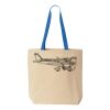 Natural Tote with Contrast-Color Handles Thumbnail