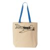 Natural Tote with Contrast-Color Handles Thumbnail