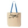Natural Tote with Contrast-Color Handles Thumbnail