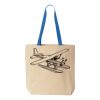 Natural Tote with Contrast-Color Handles Thumbnail