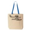 Natural Tote with Contrast-Color Handles Thumbnail