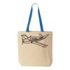 Natural Tote with Contrast-Color Handles Thumbnail