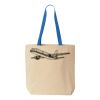 Natural Tote with Contrast-Color Handles Thumbnail