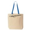 Natural Tote with Contrast-Color Handles Thumbnail