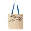 Natural Tote with Contrast-Color Handles Thumbnail