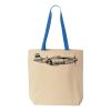 Natural Tote with Contrast-Color Handles Thumbnail