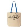 Natural Tote with Contrast-Color Handles Thumbnail