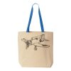 Natural Tote with Contrast-Color Handles Thumbnail