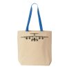 Natural Tote with Contrast-Color Handles Thumbnail