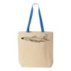 Natural Tote with Contrast-Color Handles Thumbnail