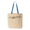 Natural Tote with Contrast-Color Handles Thumbnail