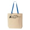 Natural Tote with Contrast-Color Handles Thumbnail