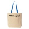 Natural Tote with Contrast-Color Handles Thumbnail