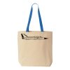Natural Tote with Contrast-Color Handles Thumbnail